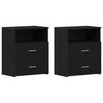 vidaXL Tables de nuit 2 Pièces Chêne Noir 50x32x60cm en bois d'ingénierie