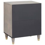 vidaXL Cabinet de chevet Gris 50 x 33 x 60 cm bois de manguier massif