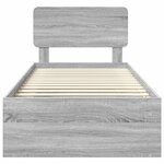 vidaXL Cadre de lit Gris Sonoma 90 x 190 cm Pin massif