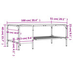 vidaXL Table basse avec support chêne fumé 100x51x40cm bois ingénierie