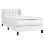 vidaXL Sommier à lattes de lit avec matelas Blanc 80x200 cm Similicuir