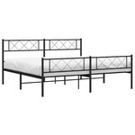 vidaXL Cadre de lit métal sans matelas avec pied de lit noir 183x213cm