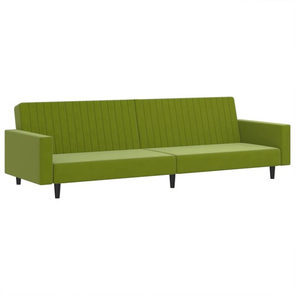 vidaXL Canapé-lit à 2 places vert clair velours