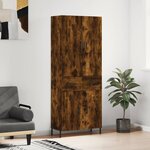 vidaXL Buffet haut Chêne fumé 69 5x34x180 cm Bois d'ingénierie