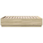 vidaXL Cadre de lit chêne sonoma 120x190 cm bois d'ingénierie