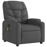 vidaXL Fauteuil inclinable de massage électrique gris foncé tissu