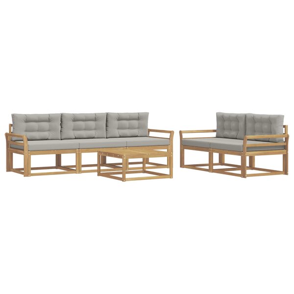 vidaXL Ensemble de canapés d'extérieur 6 pc Blanc et gris clair