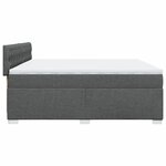 vidaXL Sommier à lattes de lit avec matelas Gris foncé 200x200cm Tissu