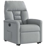 vidaXL Fauteuil inclinable électrique gris clair tissu