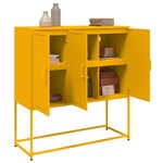 vidaXL Buffet haut jaune moutarde 100 5x39x107 cm acier
