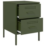 vidaXL Tables de chevet 2 Pièces vert olive 36x39x50 5 cm acier