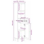 vidaXL Armoire de salle de bain avec tiroir Naturel 38 x 33 x 160 cm