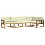 vidaXL Ensemble de canapés d'extérieur 4 Pièces Blanc et crème Polyester
