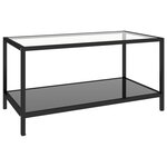 Vidaxl tables à thé 2 pièces verre trempé noir