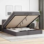 VidaXL Cadre de lit ottoman avec matelas gris 200x200 cm similicuir