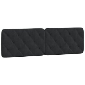 vidaXL Coussin de tête de lit noir 160 cm velours