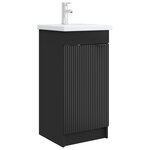 vidaXL Meuble de salle de bain avec évier Noir 42 x 40 x 84 5 cm