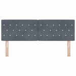 vidaXL Tête de Lit LED Argyle Manuel Gris foncé 144 cm Velours