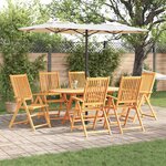 vidaXL Ensemble de salle à manger pour jardin 7 Pièces Marron