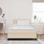 vidaXL Lit boxspring avec matelas Crème 120 x 200 cm tissu