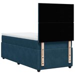 vidaXL Sommier à lattes de lit avec matelas Bleu foncé 90x200 cm