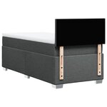 vidaXL Sommier à lattes de lit avec matelas Gris foncé 80x200 cm Tissu
