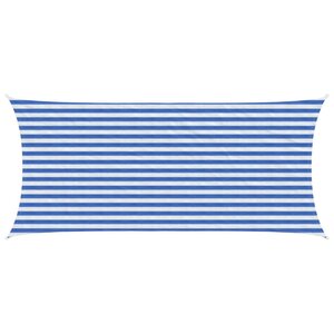 vidaXL Voile d'ombre 2 x 4 5 m HDPE Rectangulaire Bleu et Blanc