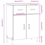 vidaXL Buffet blanc 69 5x34x90 cm bois d'ingénierie