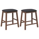 vidaXL chaises de bar avec coussins 2 Pièces marron bois massif d'hévéa