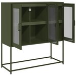 vidaXL Buffet vert olive 100 5x39x107 cm acier laminé à froid