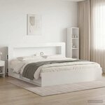 vidaXL Cabinet de Tête de Lit Blanc brillant Bois d’ingénierie