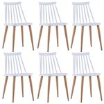 vidaXL Chaises à manger lot de 6 blanc plastique