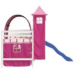 vidaXL Lit mezzanine enfants avec tour rose 80x200cm bois pin massif