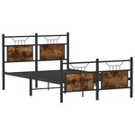 vidaXL Cadre de lit sans matelas chêne fumé 120x190 cm bois ingénierie