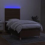 vidaXL Sommier à lattes de lit matelas et LED Marron foncé 100x200 cm