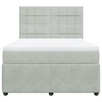 vidaXL Sommier à lattes de lit et matelas Gris clair 160x200cm Velours