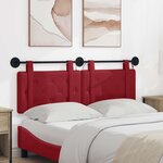 vidaXL Tête de lit suspendue Avec lumière LED Bordeaux Simili cuir