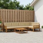 vidaXL Ensemble de canapés d'extérieur 6 Pièces Naturel et Beige