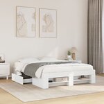 vidaXL Cadre de lit sans matelas blanc 140x200 cm bois d'ingénierie