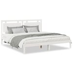 vidaXL Cadre de lit extra long sans matelas 180x210 cm bois massif