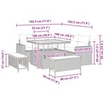 vidaXL Ensemble de canapé de jardin avec coussin 9 Pièces Noir polyrotin