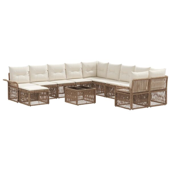 vidaXL Ensemble de canapé de jardin 12 Pièces Beige et blanc crème