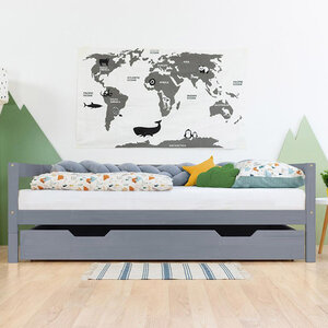 Tiroir lit à roulettes - gris pour lit 70 x 160 cm