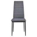 Lot de 2 chaises de salle à manger siège de cuisine rembourré acier et polyester 96 cm gris 03_0002775
