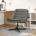 vidaXL Chaise pivotante Gris foncé Polyester  Métal Moyen Pivotant