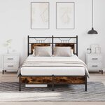 vidaXL Cadre de lit sans matelas chêne fumé 120x190 cm bois ingénierie
