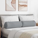 vidaXL Coussins d'accent 2 Pièces Gris clair Ø 25 x 70 cm tissu