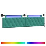 vidaXL Tête de lit suspendue Avec lumière LED Turquoise Velours