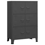 vidaXL Coffre de rangement industriel Anthracite 75x40x115 cm Métal