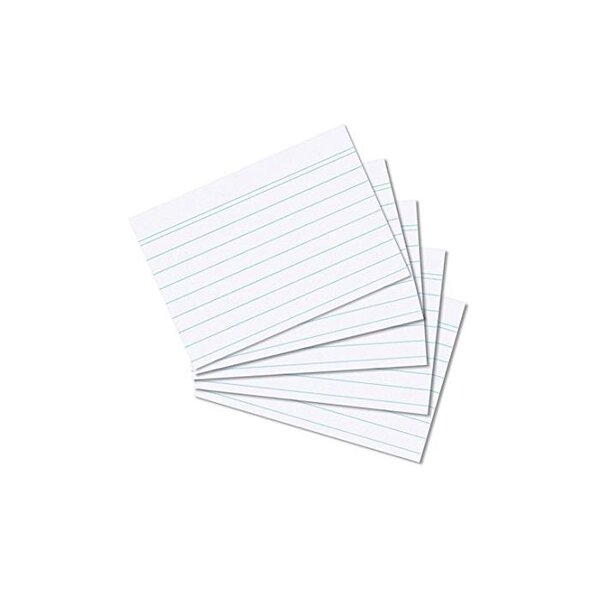 Paquet de 100 fiches bristol  format A7  ligné  blanc LANDRÉ